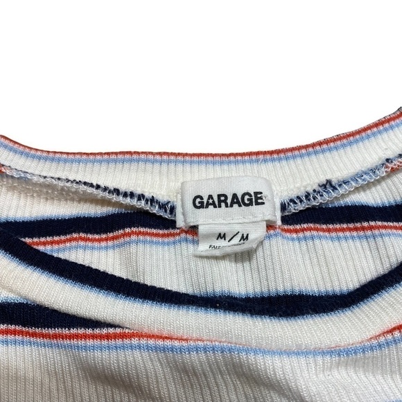 Garage Stripe Baby Tee, White/Navy/Red, size Medium - Picture 2 of 6
